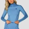 Contour Seamless 1/4 Zip - Powder Blue/Egyptian Blue -Montirex ContourSeamless1 4Zip PowderBlue EgyptianBlue CloseFront