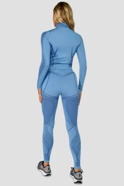 Contour Seamless 1/4 Zip - Powder Blue/Egyptian Blue -Montirex ContourSeamless1 4Zip PowderBlue EgyptianBlue FullBack
