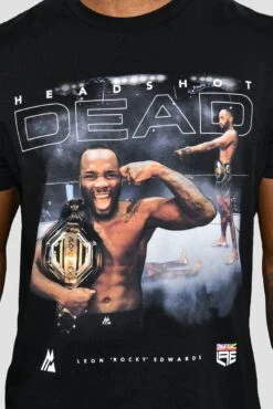 Leon Edwards Head Shot T-Shirt - Black -Montirex DSC 6634 1
