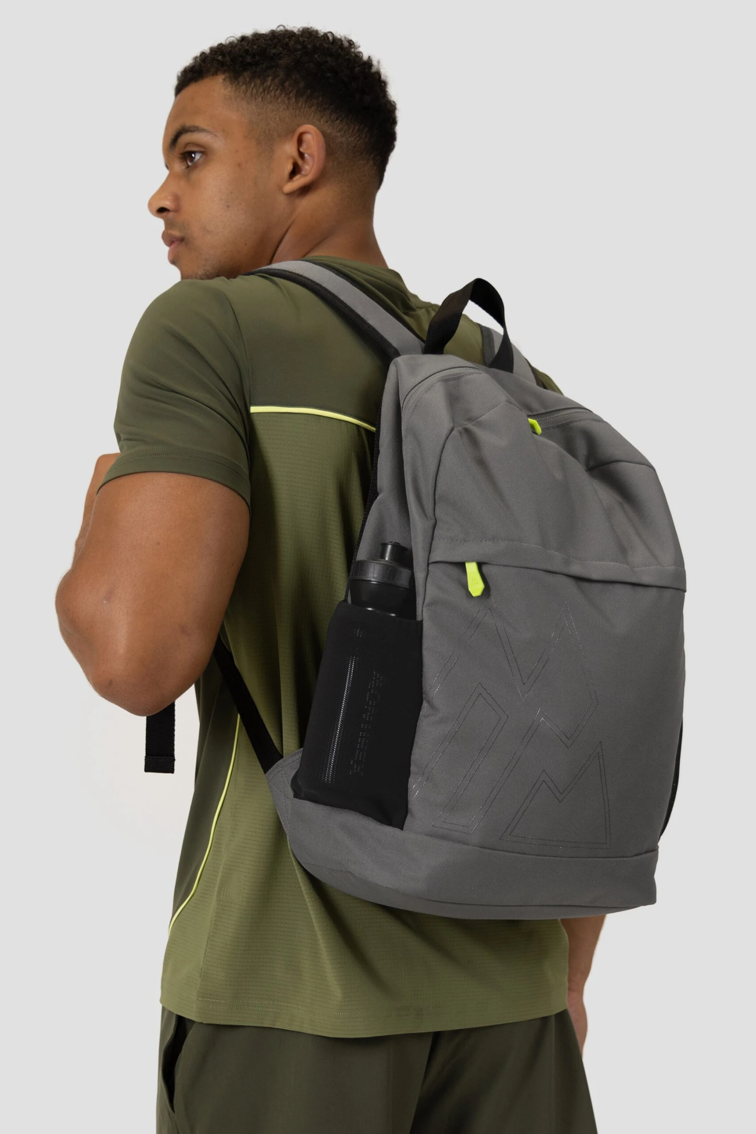 Essential Backpack - Cement Grey/Electric Lime 4 Essential Backpack - Cement Grey/Electric Lime - Image 2