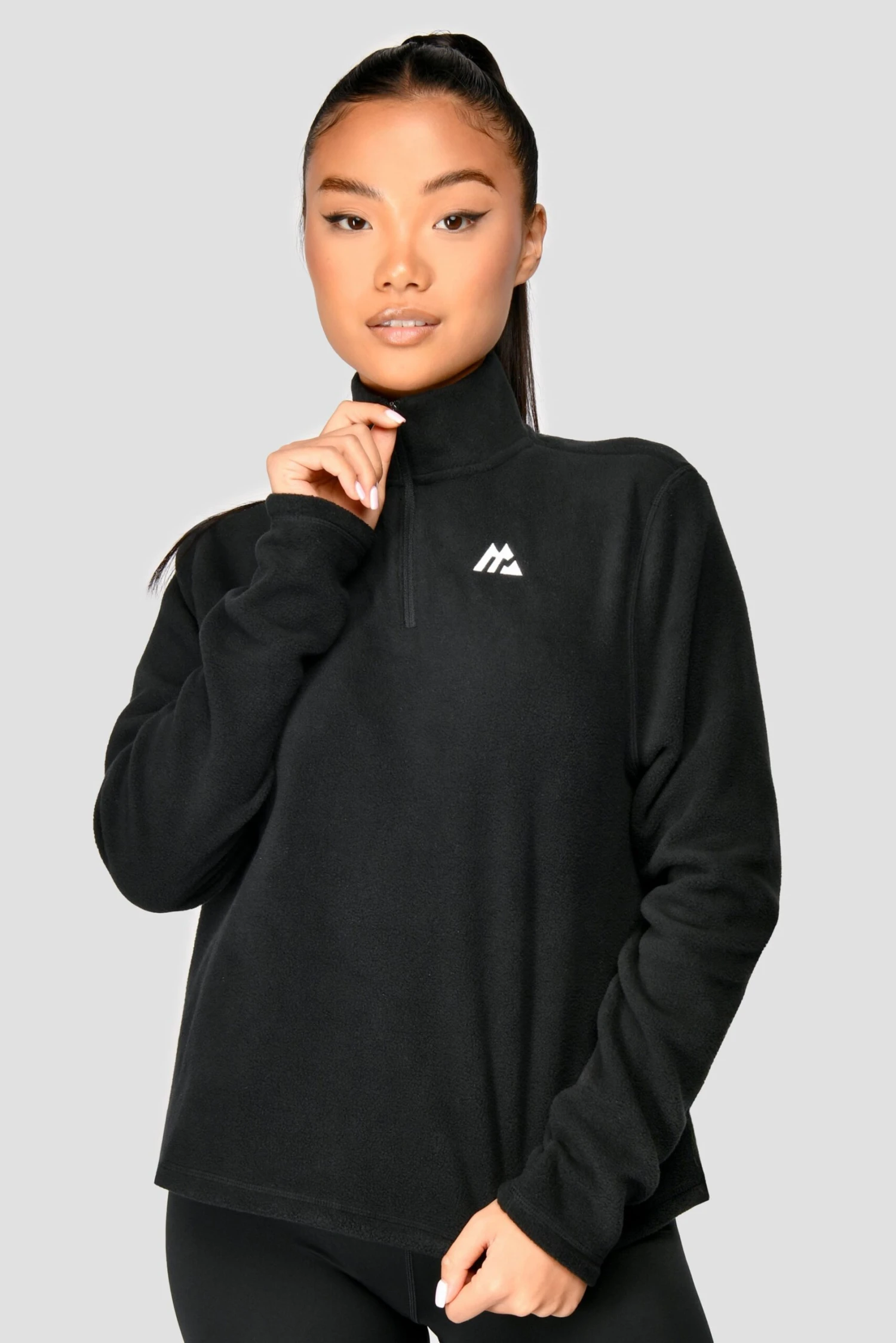 Everest Oversized Polar Fleece 1/4 Zip - Black 3 Everest Oversized Polar Fleece 1/4 Zip - Black