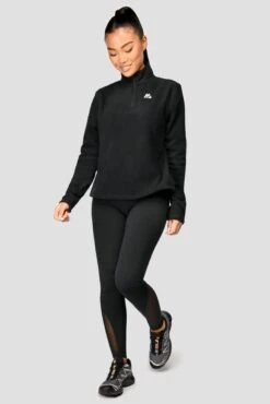 Everest Oversized Polar Fleece 1/4 Zip - Black 9 Everest Oversized Polar Fleece 1/4 Zip - Black -Montirex EVERESTOVERSIZEDPOLARFLEECE1 4ZIP Black front