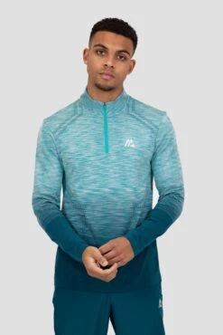 Vector Seamless 1/4 Zip - Aqua/Navy