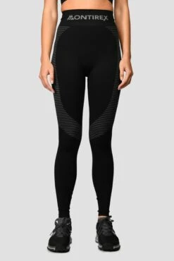 Energy Seamless Bra Top - Black/Cement Grey -Montirex Energy Seamless Bra Top Black Cement Grey front