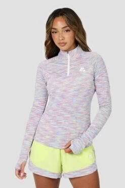 Women's Trail 1/4 Zip - Green/Pink/Multi