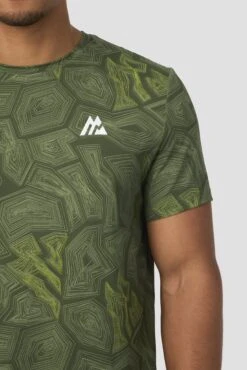 Geo M Print T-Shirt - Elm -Montirex GEO M PRINT SHIRT GREEN 5