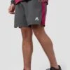 Geo M Print Short - Slate Grey/Cherry -Montirex GEO M PRINT SHORT CERISE SIDE LOGO
