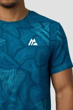 Geo M Print T-Shirt - Abyssal -Montirex GEO M PRINT T SHIRT SAILOR BLUE LOGO
