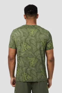 Geo M Print T-Shirt - Elm -Montirex GEOMPRINT SHIRT GREEN 2