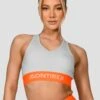 Icon Contrast Bra Top - Light Smoke Grey/Safety Orange -Montirex ICON CONTRAST BRA TOP LIGHT SMOKE GREY SAFETY ORANGE close front