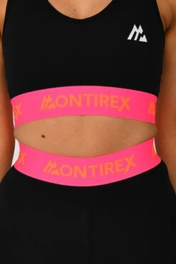Icon Contrast Legging - Black/Neon Pink/Fiery Orange -Montirex ICON CONTRAST LEGGING BLACK NEON PINK FIERY ORANGE band detail