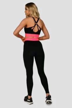 Icon Contrast Legging - Black/Neon Pink/Fiery Orange -Montirex ICON CONTRAST LEGGING BLACK NEON PINK FIERY ORANGE full back