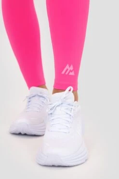 Icon Full Length Legging - Magenta -Montirex ICON FULL LENGTH LEGGING PINK GLO Front Logo v2