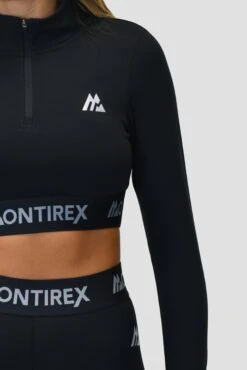 Icon 1/4 Zip - Black -Montirex ICON1.4ZIPTOPBLACKlogodetail