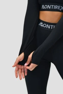 Icon 1/4 Zip - Black -Montirex ICON1.4ZIPTOPBLACKsleevedetail