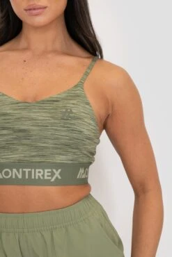 Icon Lite Bra - Khaki Multi -Montirex ICON LITE BRA OIL GREEN FOUR LEAF CLOVER TEA Logo