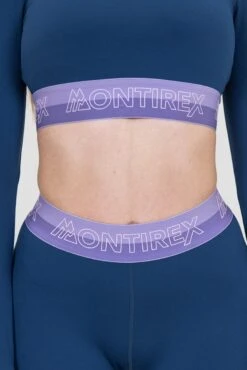 Icon Contrast 1/4 Zip - Agency/Occitania/Lavandula -Montirex Icon Contrast 1 4 Zip Agency Occitania Lavandula band detail