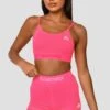 Icon Strappy Bra - Neon Pink -Montirex Icon Strappy Top Neon Pink Close Front