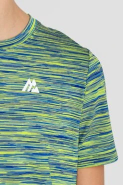 Junior Trail 2.0 T-Shirt - Neon Blue/Lime -Montirex JN TRAIL 2.0 TEE NEON BLUE AZURE BLUE LIME FROST logo detail