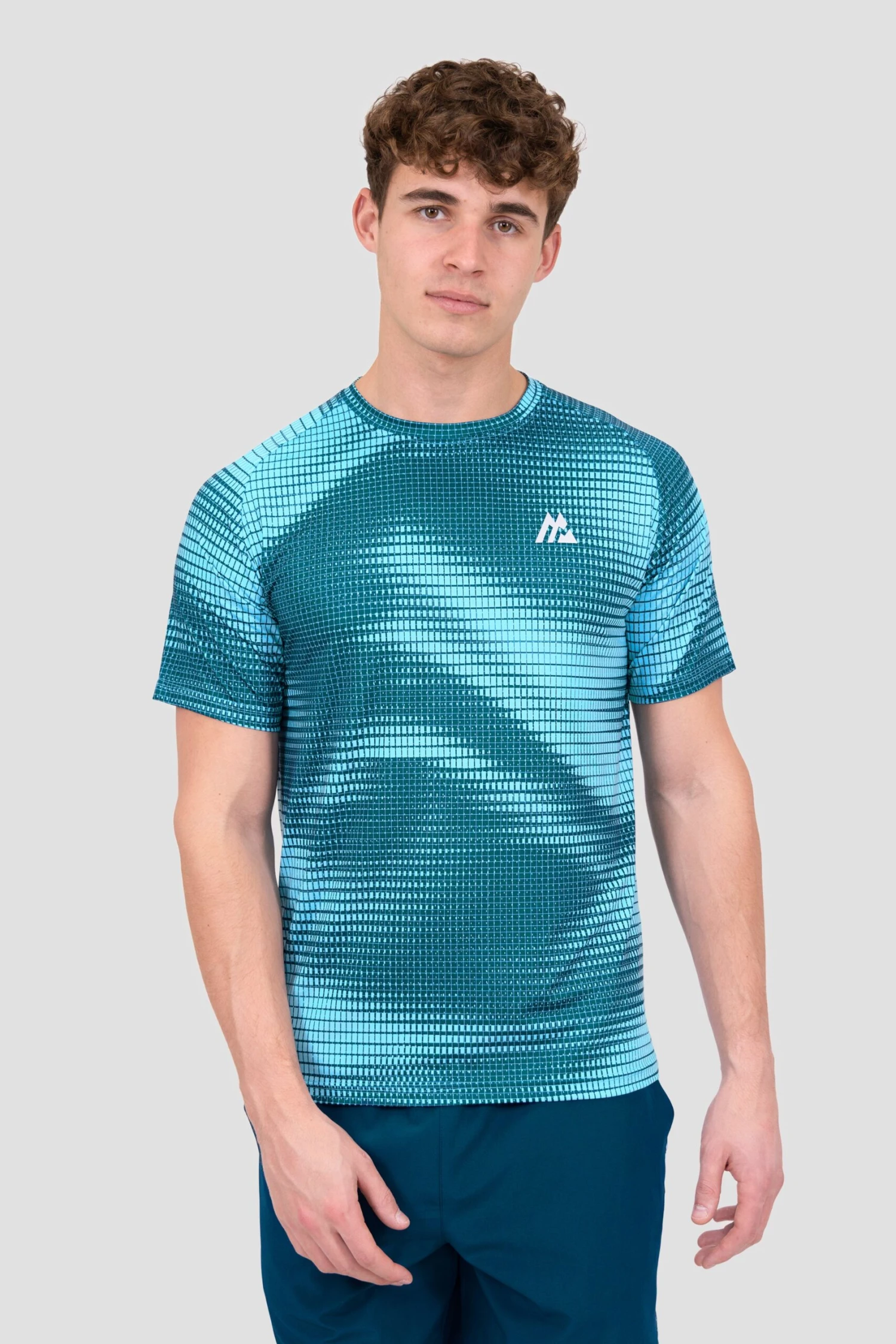 Peak Print T-Shirt - Abyssal/Neon Sky 3 Peak Print T-Shirt - Abyssal/Neon Sky