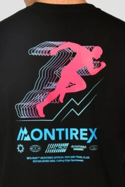 MTX Run Vital Cotton T-Shirt - Black -Montirex MTX RUN VITAL COTTON TEE BLACK close back detail