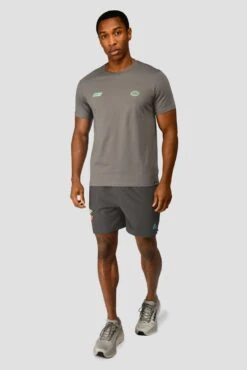 MTX Run Vital Cotton T-Shirt - Cement Grey -Montirex MTX RUN VITAL COTTON TEE CEMENT GREY front