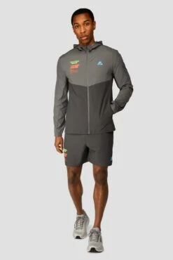MTX Run Vital Short - Cement Grey/Jet Grey -Montirex MTX RUN VITAL WINDBREAKER JET GREY full front 1