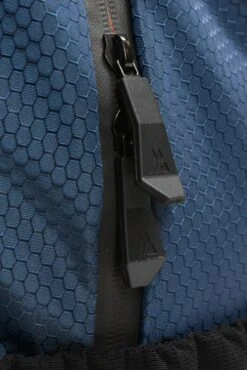 MTX Trail 2.0 32L Backpack - Midnight Blue/Fiery Orange -Montirex MTX TRAIL 2.0 32L BACKPACK MIDNIGHT BLUE FIERY ORANGE zip detail