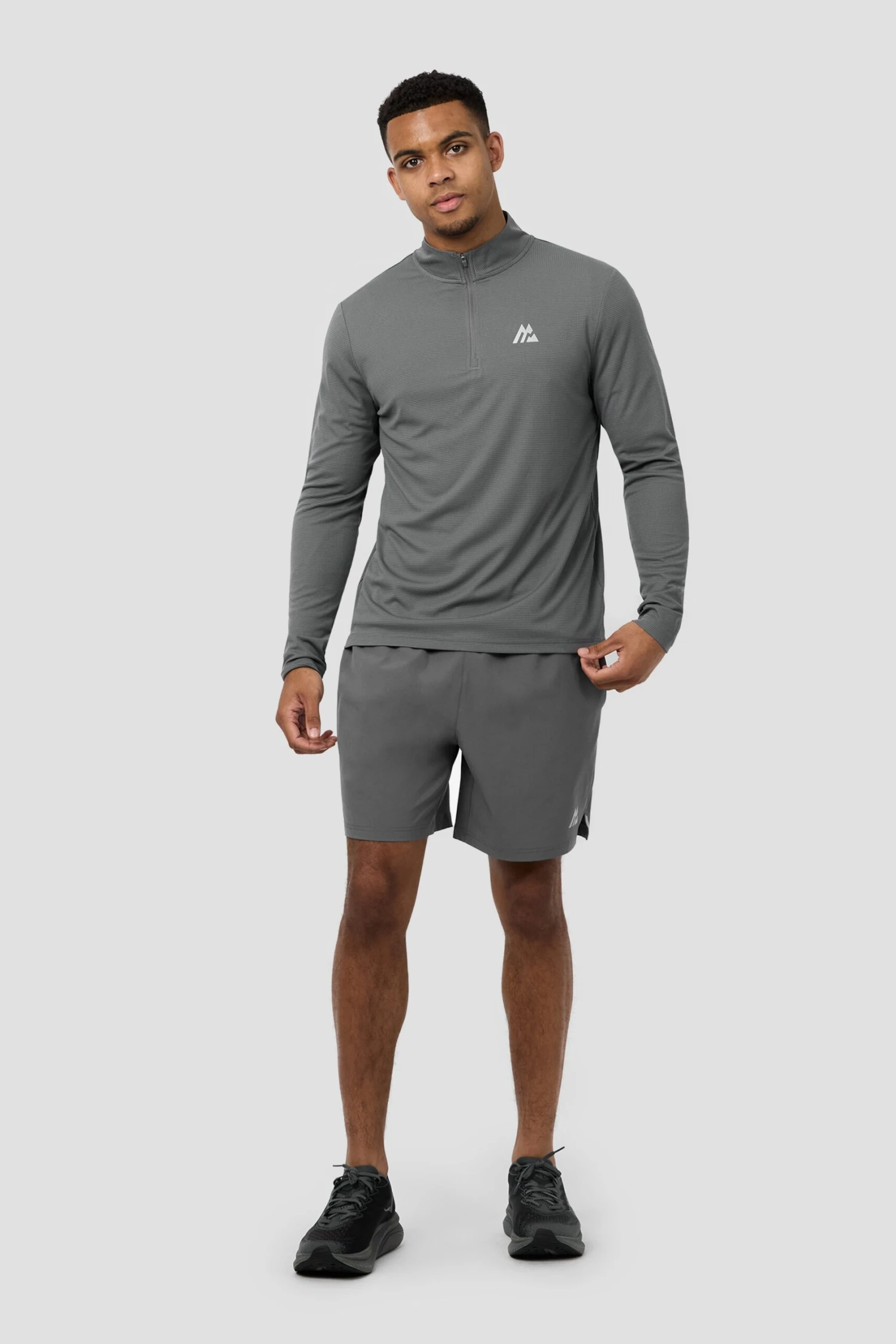 Peak Gridded Polartec® 1/4 Zip - Cement Grey 6 Peak Gridded Polartec® 1/4 Zip - Cement Grey - Image 4