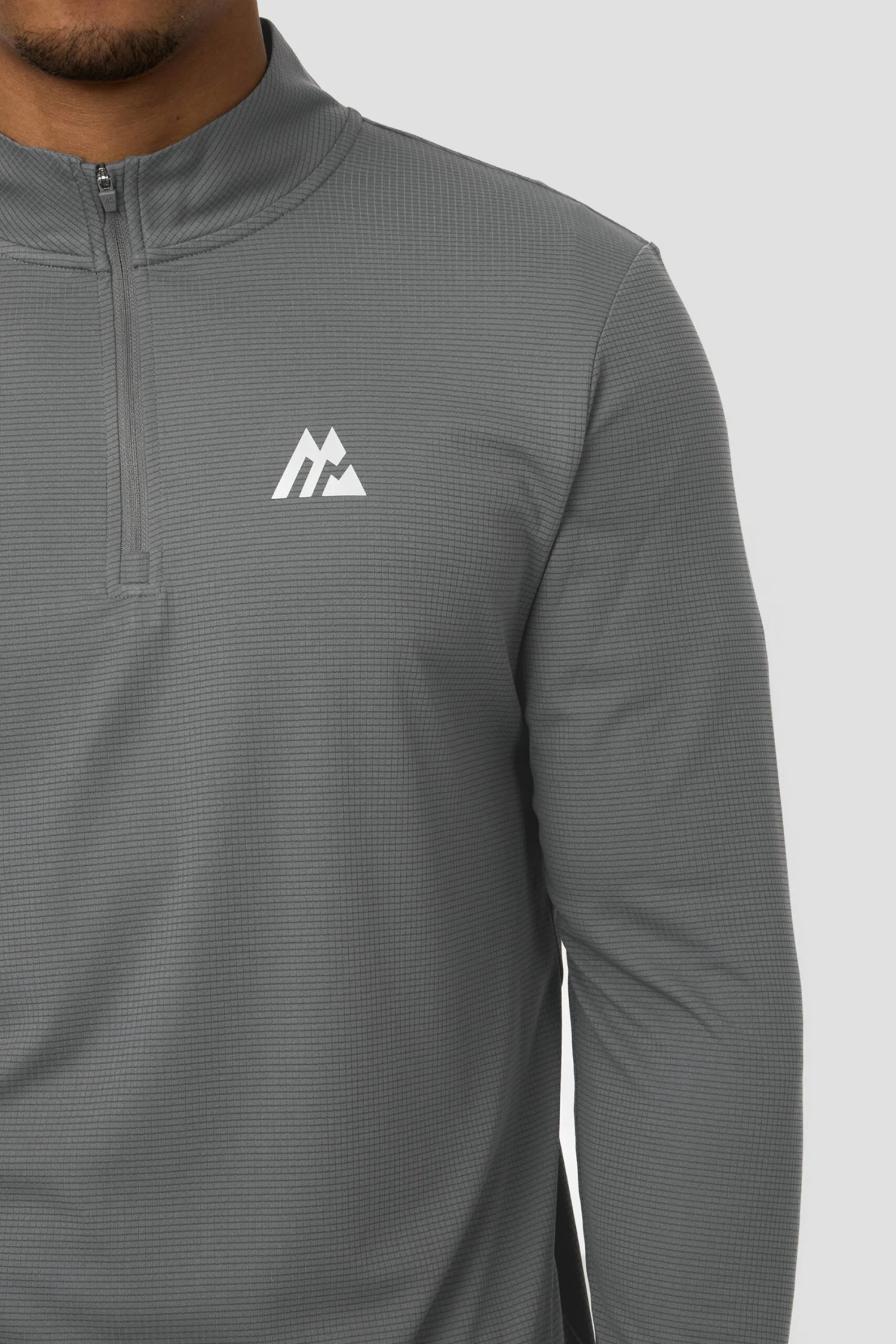 Peak Gridded Polartec® 1/4 Zip - Cement Grey 8 Peak Gridded Polartec® 1/4 Zip - Cement Grey - Image 6