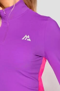 Power Panelled 1/4 Zip - Electric Purple/Pink -Montirex POWERPANELLED1 4ZIP ElectricPurple Pink close