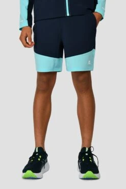 Junior Rush Running Short - Neon Sky/Midnight Blue -Montirex RUSH RUNNING SHORT NEON SKY MIDNIGHT BLUE front