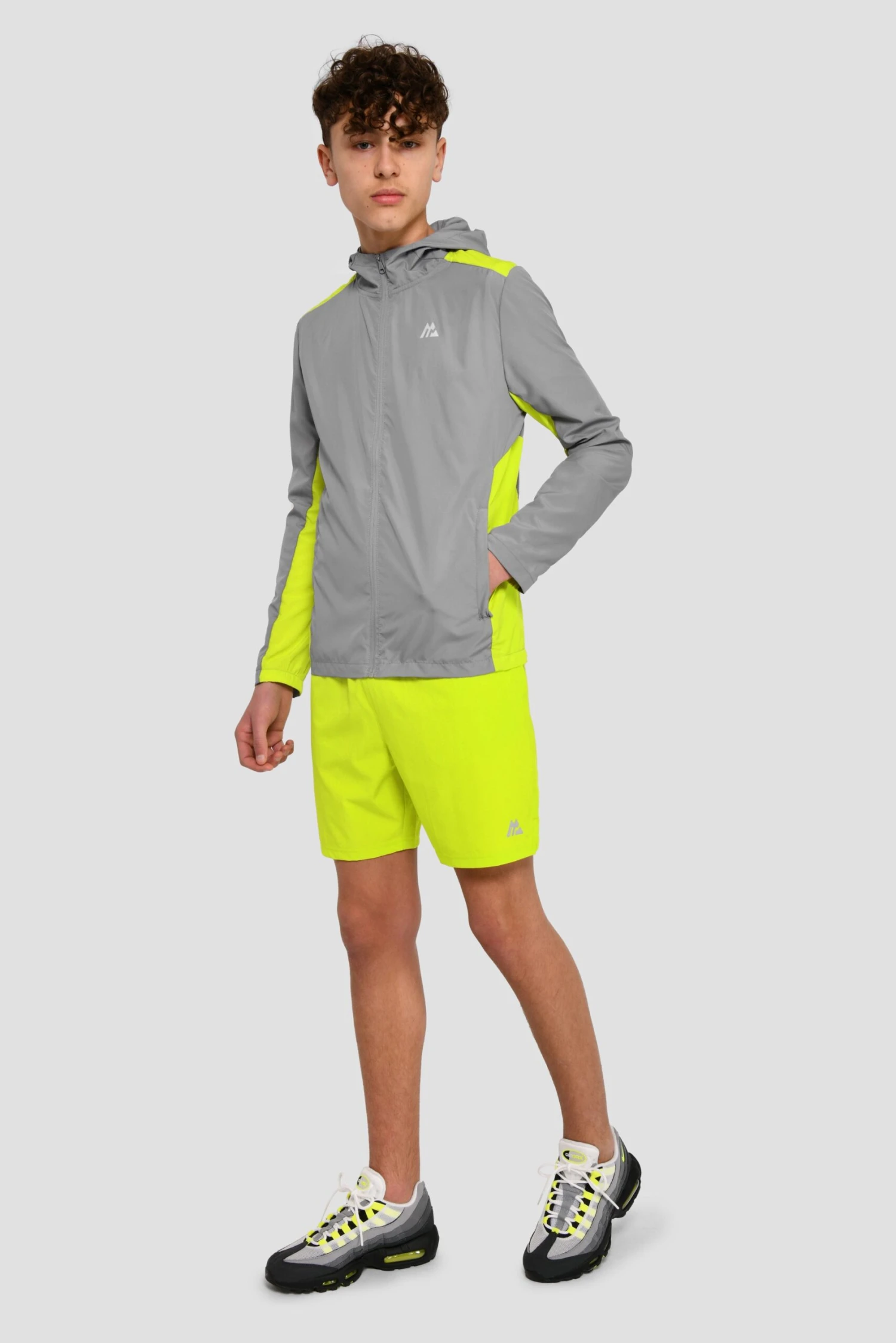 Junior Speed Windbreaker - Platinum Grey/Electric Lime 5 Junior Speed Windbreaker - Platinum Grey/Electric Lime - Image 3