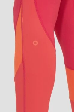 Stride Legging - Strawberry Soda/Montipora/Pink Sherbet -Montirex STRIDE LEGGING RASPBERRY LIVING CORAL PARADISE PINK Back Reflective Detail