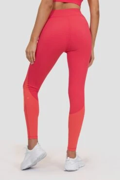 Stride Legging - Strawberry Soda/Montipora/Pink Sherbet -Montirex STRIDE LEGGING RASPBERRY LIVING CORAL PARADISE PINK Close Back
