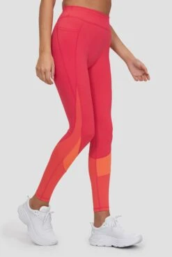 Stride Legging - Strawberry Soda/Montipora/Pink Sherbet -Montirex STRIDE LEGGING RASPBERRY LIVING CORAL PARADISE PINK Close Side Other