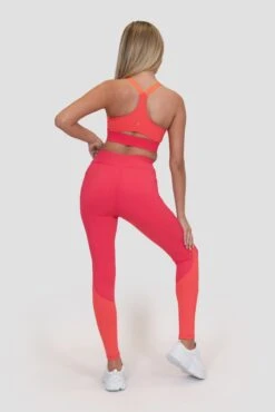 Stride Legging - Strawberry Soda/Montipora/Pink Sherbet -Montirex STRIDE LEGGING RASPBERRY LIVING CORAL PARADISE PINK Full Back