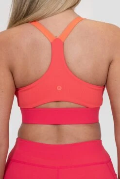 Stride Sports Bra - Strawberry Soda/Montipora/Pink Sherbet -Montirex STRIDE BRA RASPBERRY LIVING CORAL PARADISE PINK Back Detail