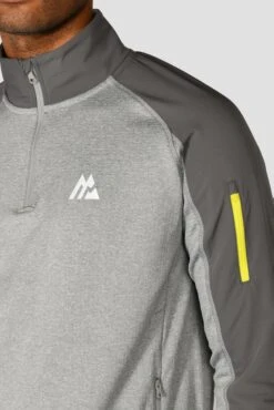 Summit Poly 1/4 Zip - Platinum Grey Marl/Cement Grey 13 Summit Poly 1/4 Zip - Platinum Grey Marl/Cement Grey -Montirex SUMMIT POLY 1 4 ZIP PLATINUM GREY MARL CEMENT GREY close