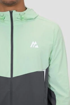 Surge 2.0 Jacket - Sea Foam/Slate Grey -Montirex SURGE JACKET BIRDS EGG GREEN TURBULENCE close logo
