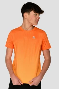 Junior Track Fade T-Shirt - Fiery Orange/Ember