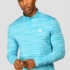 Trail 2.0 1/4 Zip - Neon Blue/White -Montirex TRAIL 1 4 ZIP BLUEFISH ATOMIC BLUE WHITE close front