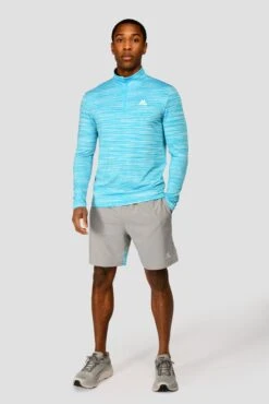 Trail 2.0 1/4 Zip - Neon Blue/White -Montirex TRAIL 1 4 ZIP BLUEFISH ATOMIC BLUE WHITE front