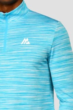 Trail 2.0 1/4 Zip - Neon Blue/White -Montirex TRAIL 1 4 ZIP BLUEFISH ATOMIC BLUE WHITE logo detail