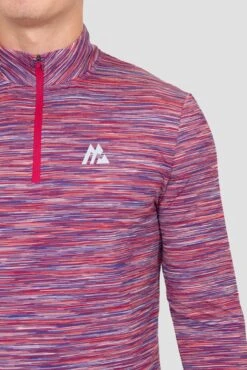 Trail 1/4 Zip - Red/Coral/White -Montirex TRAIL 1 4 ZIP SPICED CHERRY CORAL TUSCAN GRAPE WHITE close logo