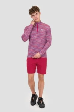 Trail 1/4 Zip - Red/Coral/White -Montirex TRAIL 1 4 ZIP SPICED CHERRY CORAL TUSCAN GRAPE WHITE full front