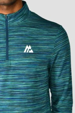 Trail 2.0 1/4 Zip - Navy/Turquoise -Montirex TRAIL 2.0 1 4 ZIP AERO BLUE DEEP SEA MARINE BLUE MIDNIGHT BLUE logo