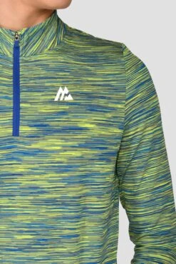 Junior Trail 2.0 1/4 Zip - Neon Blue/Lime -Montirex TRAIL 2.0 1 4 ZIP NEON BLUE AZURE BLUE LIME FROST close