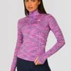 Women's Trail 2.0 1/4 Zip - Purple/Pink 2 Women's Trail 2.0 1/4 Zip - Purple/Pink -Montirex TRAIL 2.0 1 4 ZIP THISTLE ROYAL PURPLE VIVID VIOLET NEON PINK CLOSEFRONT