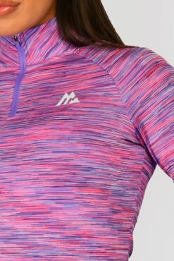 Women's Trail 2.0 1/4 Zip - Purple/Pink -Montirex TRAIL 2.0 1 4 ZIP THISTLE ROYAL PURPLE VIVID VIOLET NEON PINK logo